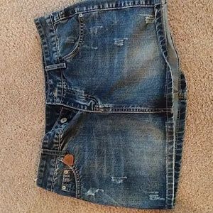 NWT Nana NIII jean skirt size XL BLUE distressed